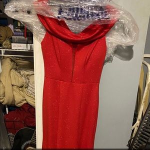 Long Sparkly Red Formal Dress